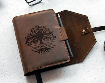 Engraved book covers, Custom book cover, Small book covers, Book lover gift, A6 book cover, Handmade book cover, Leather book cover