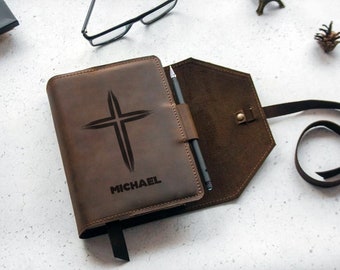 Personalized bible cover,Journaling bible,Leather brown bible cover,Personalised bible cover,Bible accessories