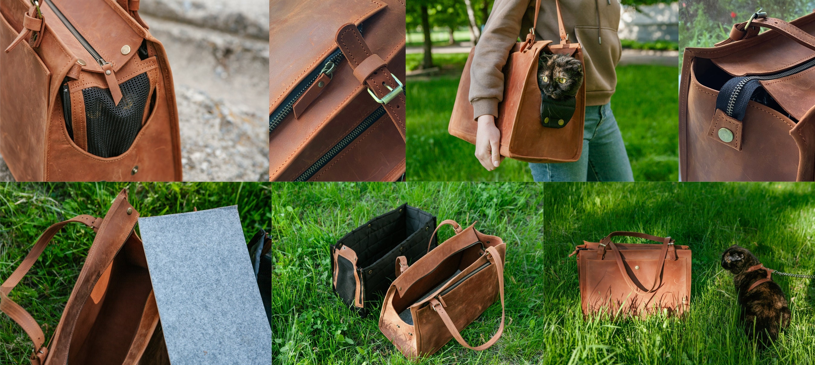 【HURJABOY】Pet leather bag S3_cat hurjaboyacc Pet Leather Bag S3 Cat - Black | International Store