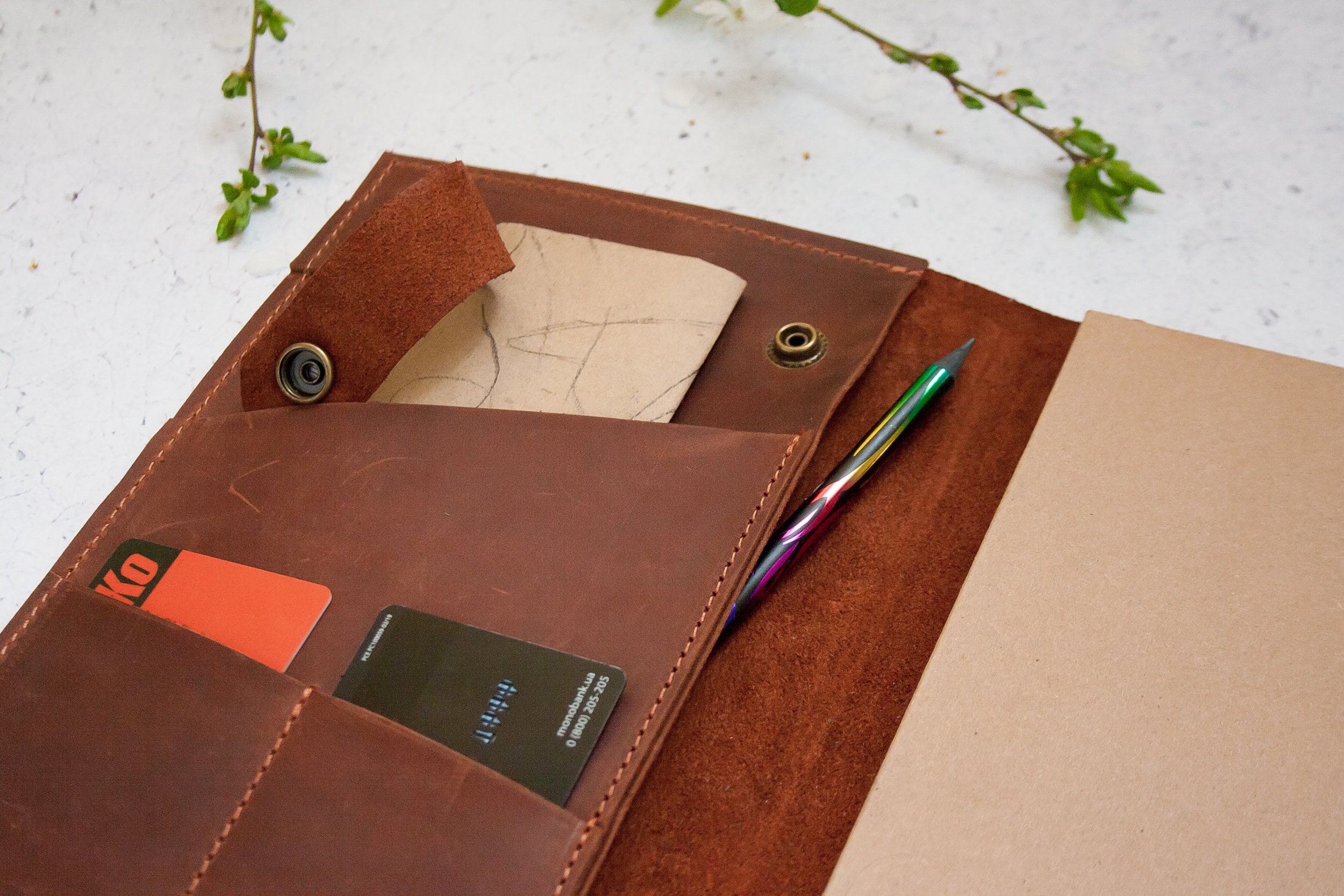 Leather pocket notebook coverPremium leather journalNotebook Etsy