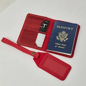 Copertina del passaporto personalizzata e etichetta del bagaglio, porta passaporto in pelle RFID, custodia per passaporto in pelle, portafoglio da viaggio per passaporto, porta passaporto inciso