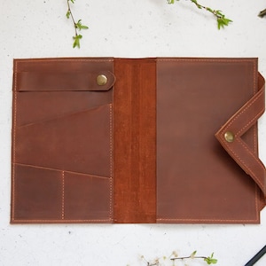 Funda de cuero para diario recargable, Funda de cuero para cuaderno recargable, Funda de cuero A5, Funda para cuaderno de viajero estándar, Funda para agenda A5 imagen 2