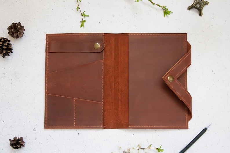 Funda de cuero para diario recargable, Funda de cuero para cuaderno recargable, Funda de cuero A5, Funda para cuaderno de viajero estándar, Funda para agenda A5 imagen 2