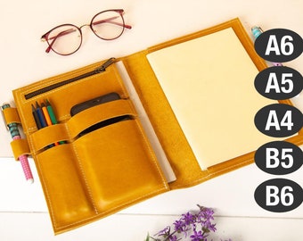 Rhodia notebook cover,Leather journal for women,Leather notebook cover 6x9,Custom refillable leather journal,Rhodia leather cover