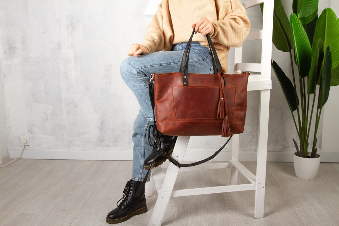 Custom Leather Laptop Bag, Leather Laptop Bag Women, Laptop Tote Bags