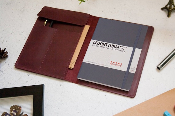 Leuchtturm1917 cover,A5 notebook portfolio,Custom refillable leather journal,A6 notebook cover,Leather notebook cover 6x9