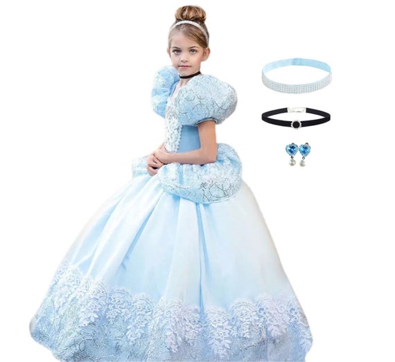 Deluxe Princess Cinderella Dress Costume Set for Girls