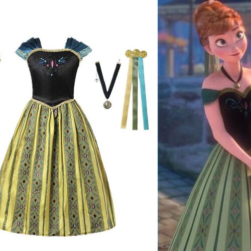 Disney Princess Frozen Anna Costume / Princess Anna Gown Dress Etsy