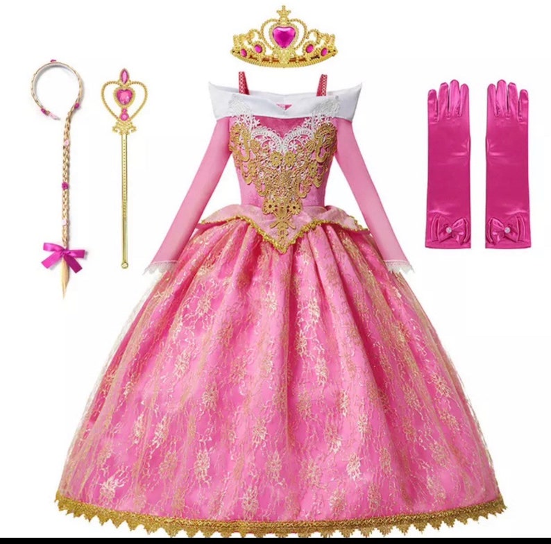 Princess Aurora Dress Costume Set For Girls | Etsy