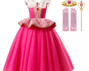 Princess Aurora Dress Costume Set for Girls | Etsy