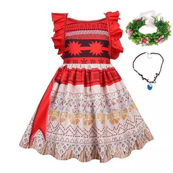 Vestido de disfraz de princesa Moana inspirado en Disney con | Etsy México