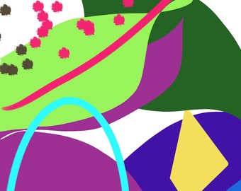 Printable art! Abstract Art, Digital drawing, floral design digital download, printable greeting card