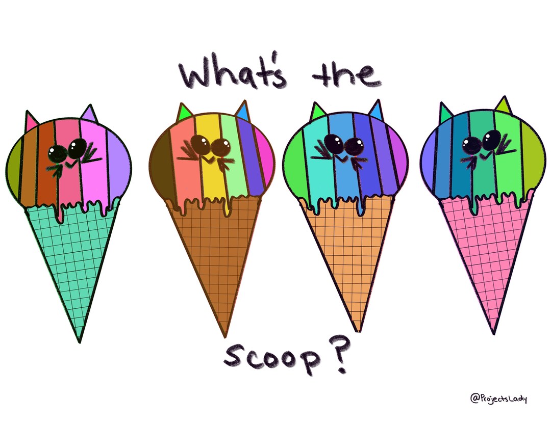 Kawaii Ice Cream Kitties, Instant Download, Printable Art, Kids Room ...