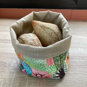 Aufbewahrungskorb, Brotkorb aus Leinen, dekorativer Stoffkorb, Aufbewahrungskorb, Stoffbrotkorb