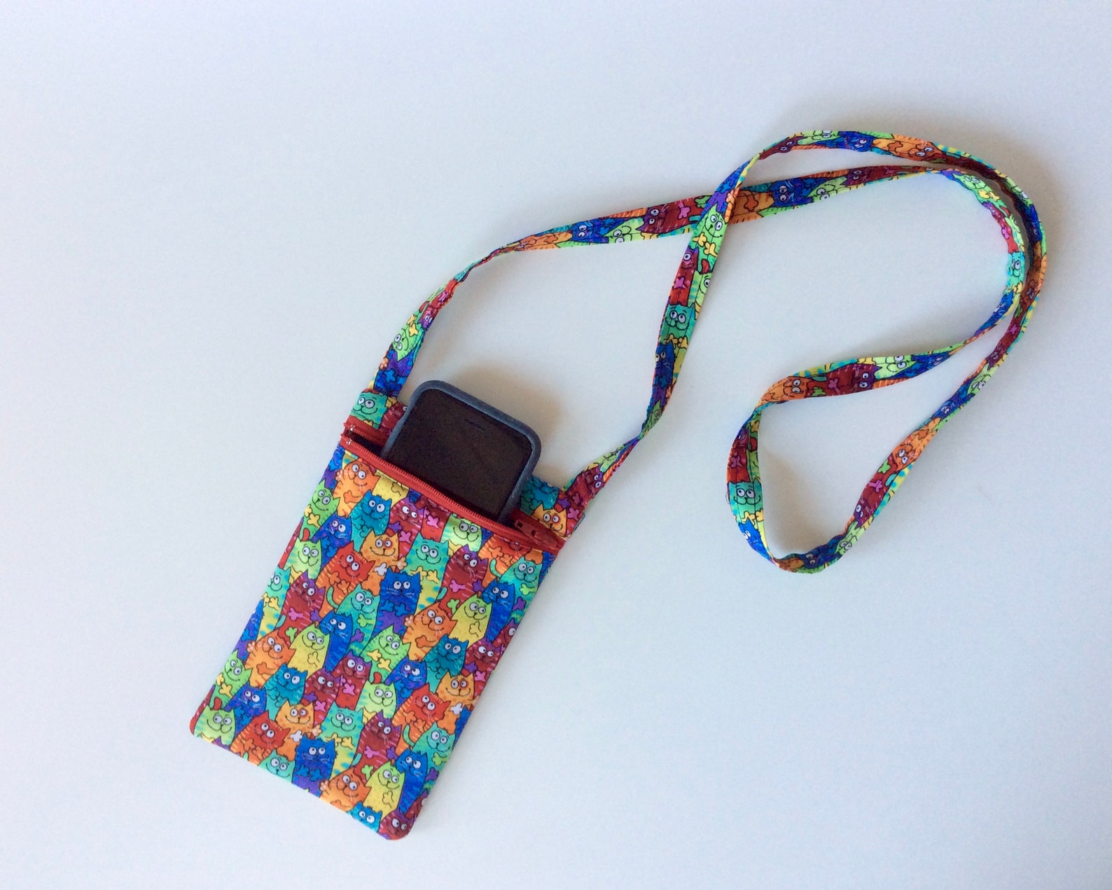 Cell Phone Crossbody Zipper Case Fabric Iphone Pouch Hands - Etsy