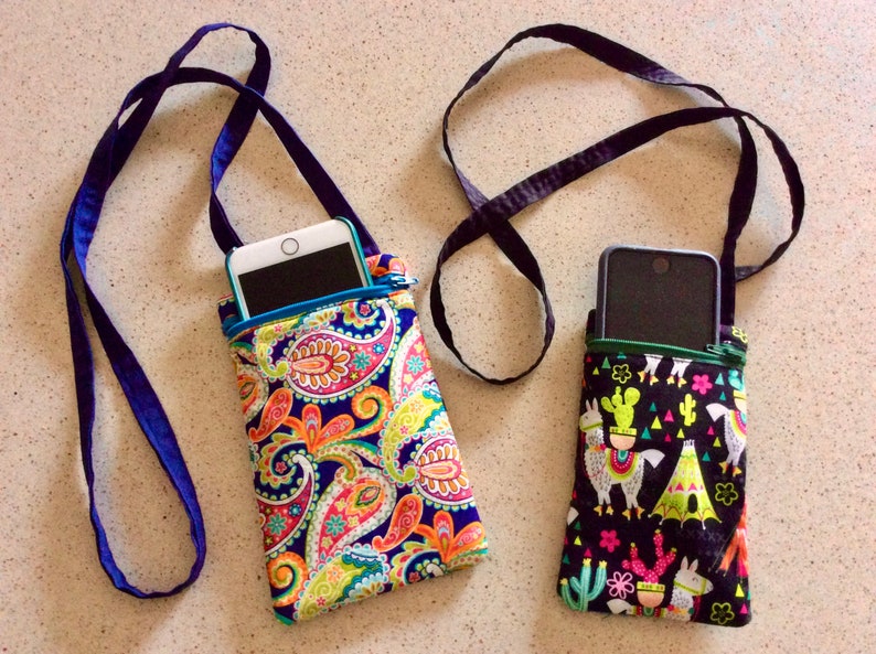 Cell phone crossbody zipper case fabric iPhone pouch hands Etsy