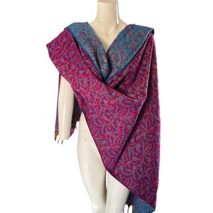 Purple blue colour scarf yak wool shawl wrap unisex gift all seasons woollen scarf movie blanket double-sided shawls meditation blanket gift