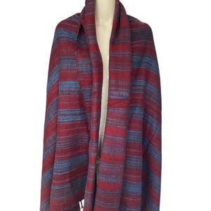 Handmade blue Scarf Yak wool yoga blanket stole unisex travel wrap special gift for her Soft Shawl Christmas gift