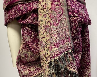 Sciarpa ~ ETNO PETROLIO ~ Grande Coperta Scialle In Cui Avvolgersi ~ Moda Tribale ~ Sciarpa Di Yak ~ Sciarpa Avvolgente ~ Sciarpa Di Lana Boema - Foto 7