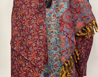 Sciarpa ~ ETNO PETROLIO ~ Grande Coperta Scialle In Cui Avvolgersi ~ Moda Tribale ~ Sciarpa Di Yak ~ Sciarpa Avvolgente ~ Sciarpa Di Lana Boema