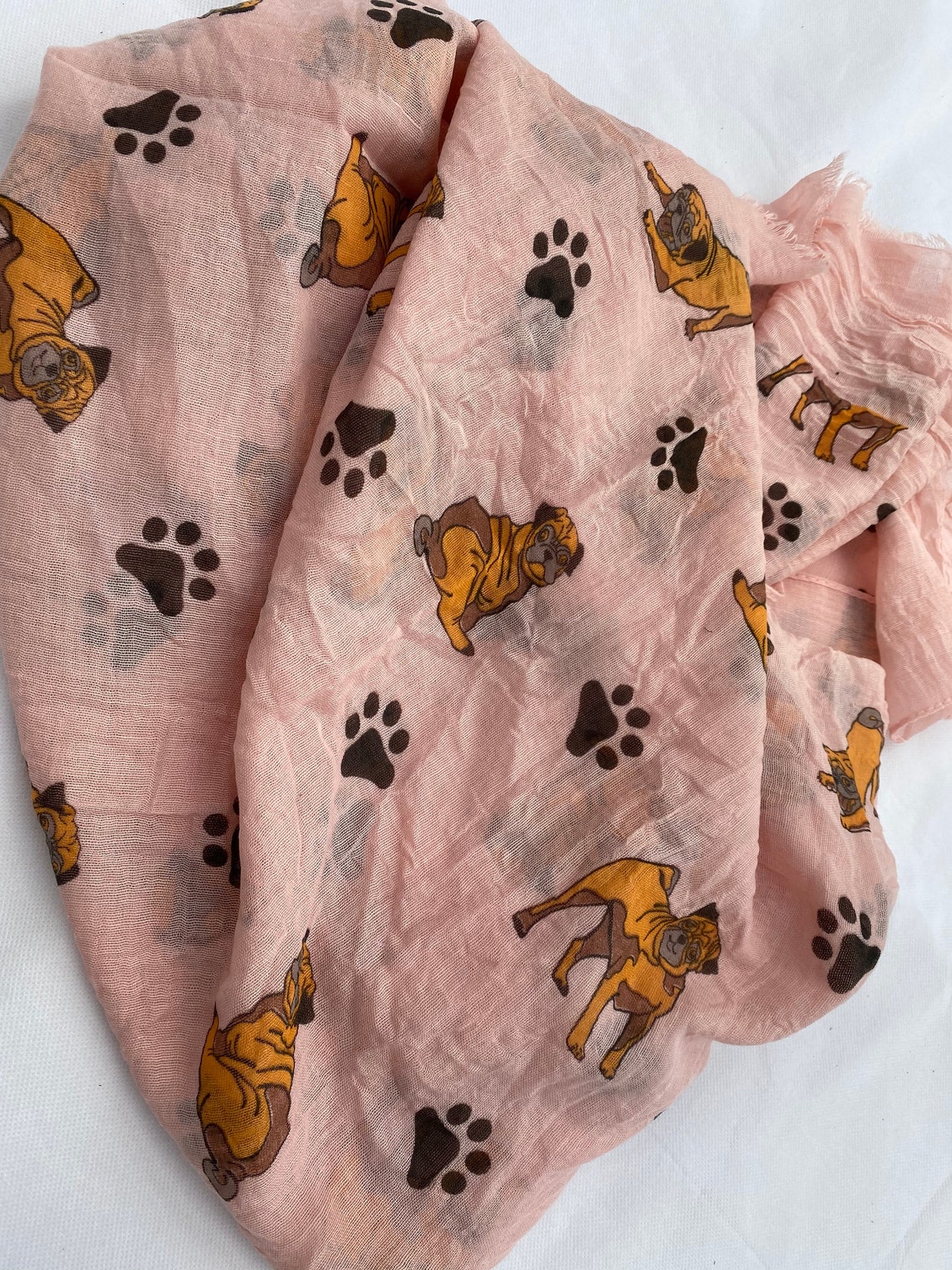 Dog Print Scarf Pink Colour Scarf Ladies Shawl Nice Quality Etsy