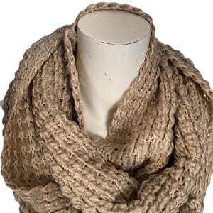 New unisex super soft knitted beige colour chunky knit winter SNOOD Neck warmer,infinity scarf,loop winter warm scarf Xmas gift