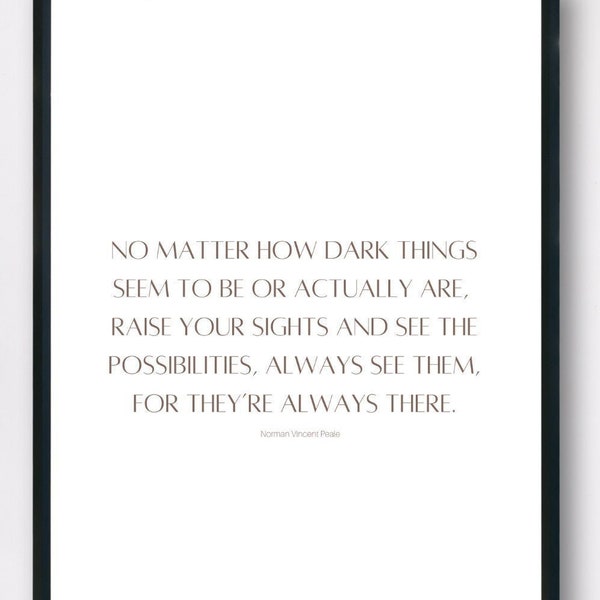 Inspiring Quote Print Norman Vincent Reale PDF 8.5x11 Digital Download