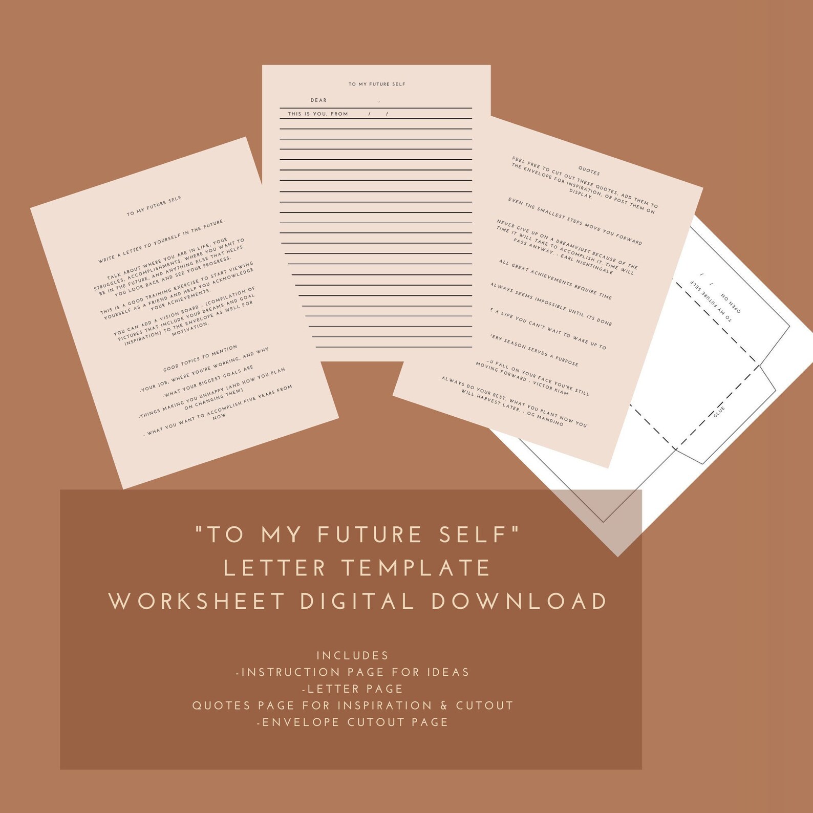 To My Future Self Letter Template Four Page Activity Digital Download To My Future Self Letter Template Four Page Activity Digital Download