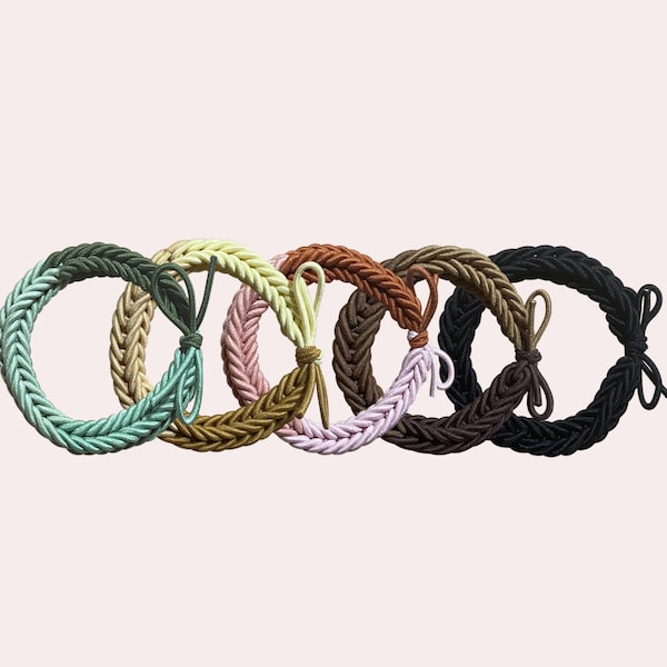 Ombré Braided Festival Hair Tie Set | BFF Braided Bow Hair Elastic | Colorful Braided Hair Tie | Friendship Bracelets | Bridesmaid Hair Ties