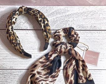 HEAD SCARF HAIR BAND LEOPARD PRINT BLACK GOLD ANIMAL PRINT BOW STRETCH SCARF Damen Accessoires LA2471507 HEAD SCARF HAIR BAND LEOPARD PRINT BLACK GOLD ANIMAL PRINT BOW STRETCH SCARF Damen Accessoires LA2471507