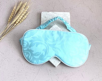 Blue Rose 100% Silk Eye Mask | 22 Momme Eye Mask | Floral Eye Mask | Soft Eye Mask | Silk Mask | Organic Sleeping Mask | Bridal Shower Gift