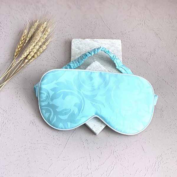 Blue Rose 100% Silk Eye Mask | 22 Momme Eye Mask | Floral Eye Mask | Soft Eye Mask | Silk Mask | Organic Sleeping Mask | Bridal Shower Gift