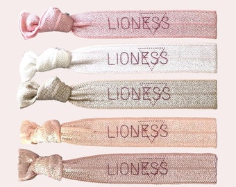 Lioness Hair Ties | Bridal Shower Gift | Festival Hair | Elastic For Girls | No Crease Hair Tie | Pink Neutral Hair Band | Ponytail Holder