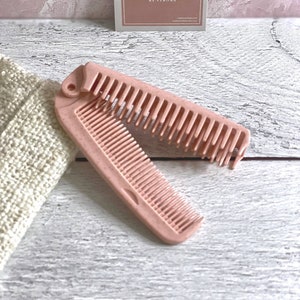 Portable Wheat Comb | Portable Comb | 100% Wheat Brush | Eco-Friendly Comb | Pink Comb | Environmental Comb | Travel Brush | Small Brush