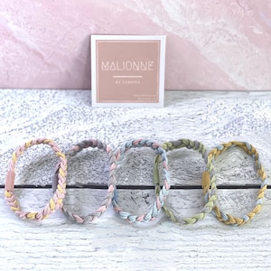 Braided Skinny Festival Hair Tie Set | Braided Hair Ties | Braided Hair Elastic | Colorful Braided Hair Tie Bracelets | Friendship Hair Ties