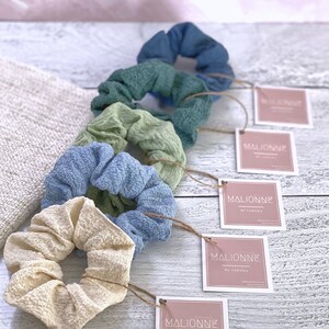 Jungle Fever Scrunchie Set | Foam Cotton Scrunchies | Small Scrunchies | Blue-Toned Scrunchies | Green Scrunchie | Fun Bridesmaid Scrunchies
