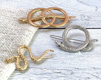 Vintage Gold Medusa multi heads Unique style Gemstones crystals Spring Hairclip Vintage Gold Medusa multi heads Unique style Gemstones crystals Spring Hairclip