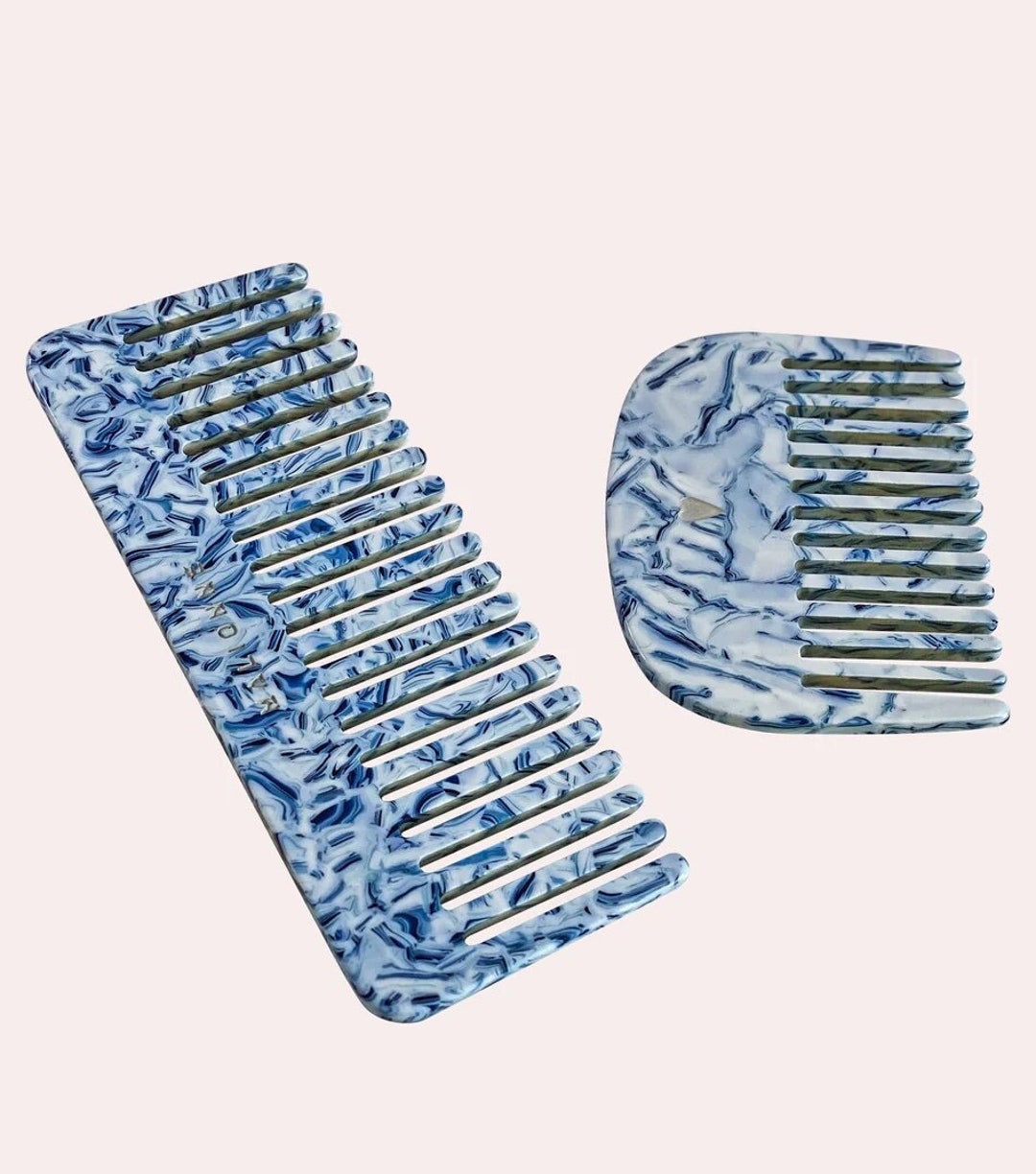 Ciel Comb Set Porcelain Blue Comb Skies Comb Acetate Resin Comb Marble