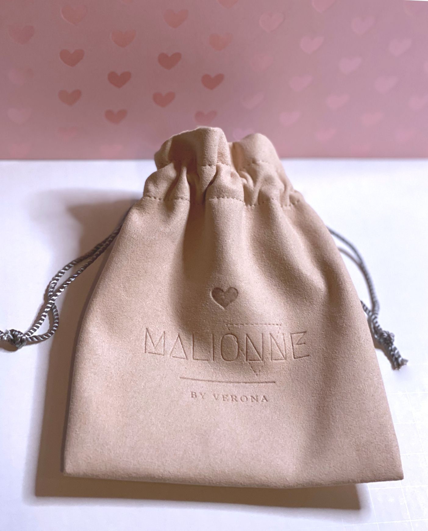 suede drawstring pouch