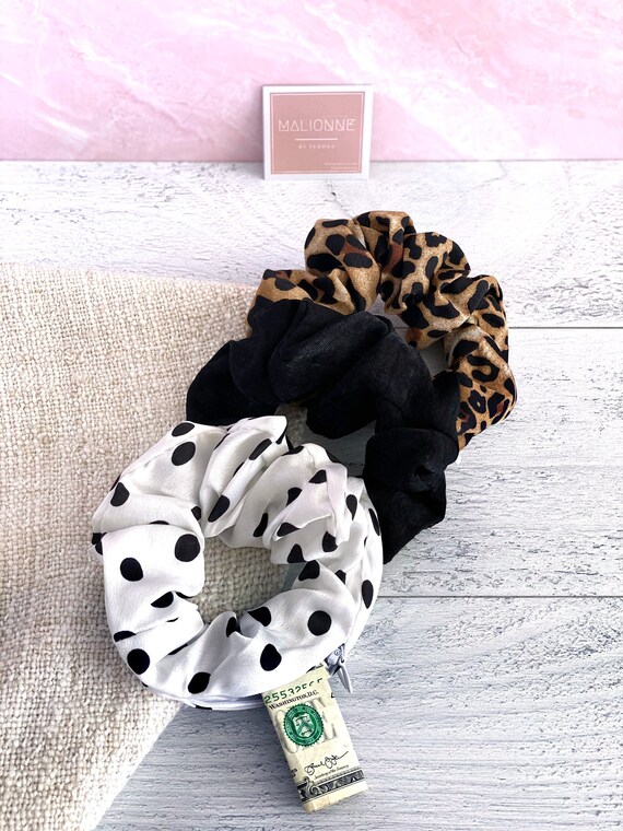 Pattern Stash Scrunchie Workout Scrunchie Easy Zipper Scrunchie