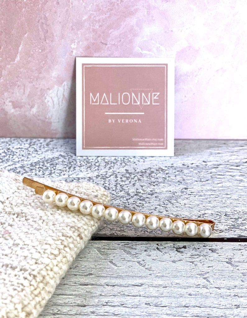 Trendy Pearl Bobby-pin  Dainty Pearl Hair Clips  Small Pearl Straight