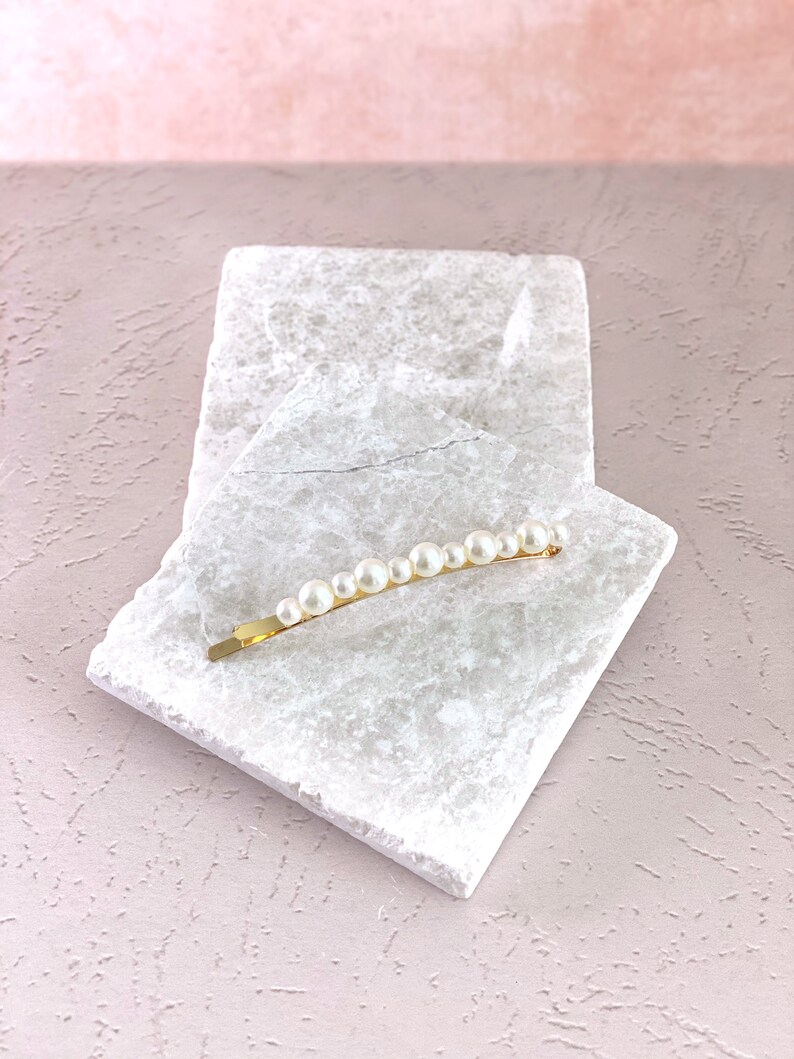 Trendy Pearl Bobby-pin  Dainty Pearl Hair Clips  Small Pearl Alternating