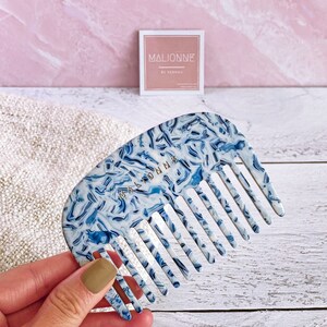 Ciel & Amélie Comb Set Porcelain Blue Comb Rainbow Comb Acetate Comb Resin Comb Marble Comb Travel Combs Colorful Women Gift image 10