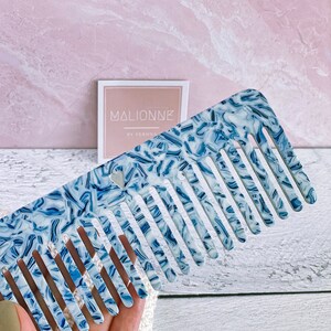 Ciel & Amélie Comb Set Porcelain Blue Comb Rainbow Comb Acetate Comb Resin Comb Marble Comb Travel Combs Colorful Women Gift image 9