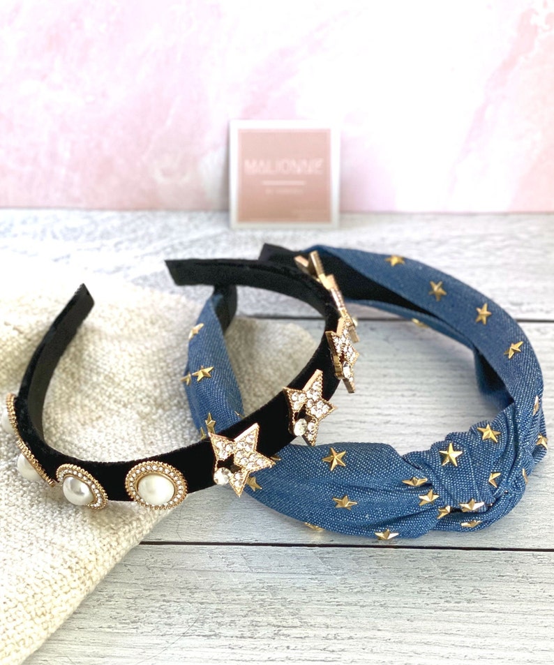 Stargirl Headband Set Jewel Studded Star Headband Starry Etsy