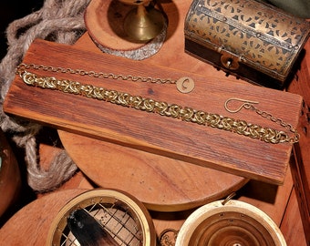 Ketting | maliënkolder | messing | handgemaakt | Indiase charmes | tribale stijl | Boheems | etnisch | steen | handgemaakt