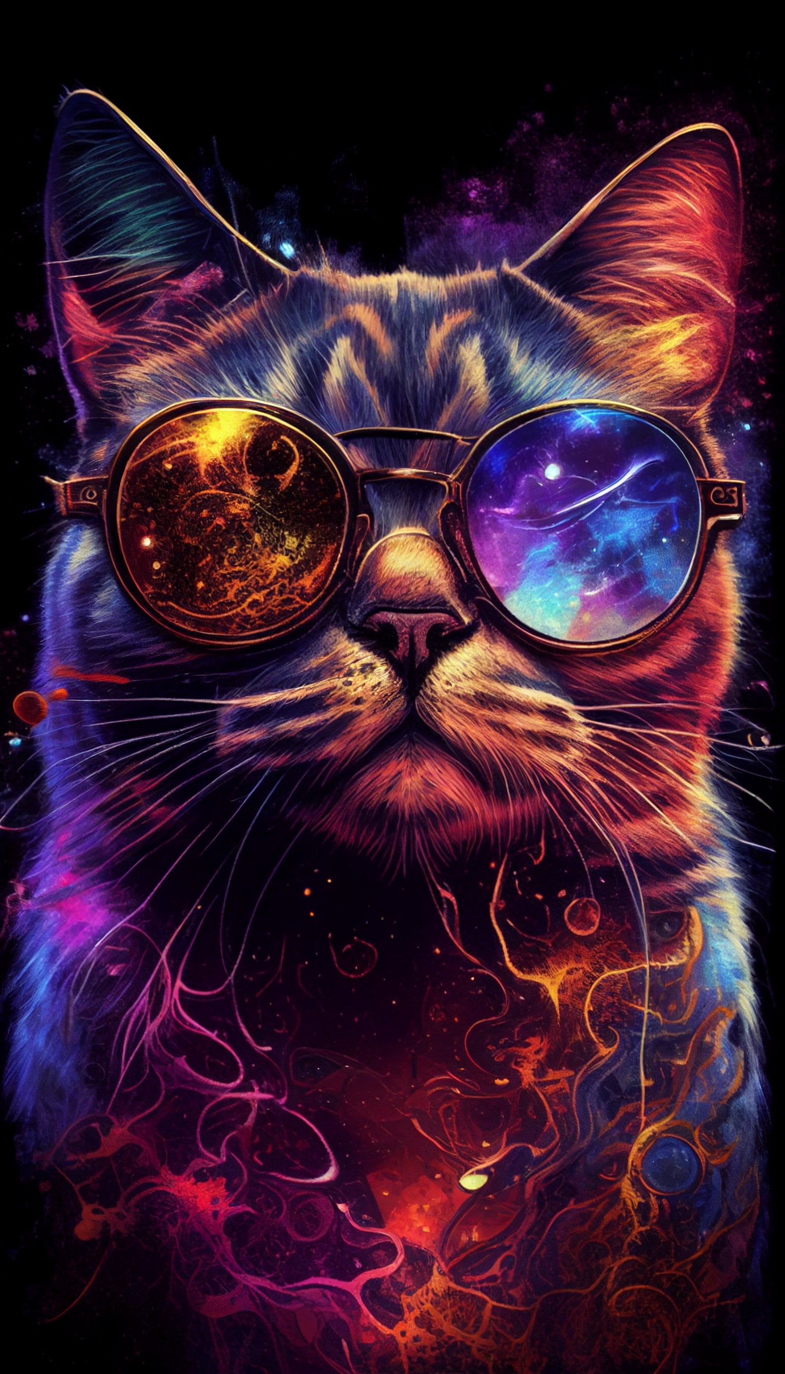 Cosmic Cat, Modern Cosmic Kitty Artwork, AI Generated Phone Wallpaper,  Printable Wall Art, Printable Art Decor, Unique Wall Art