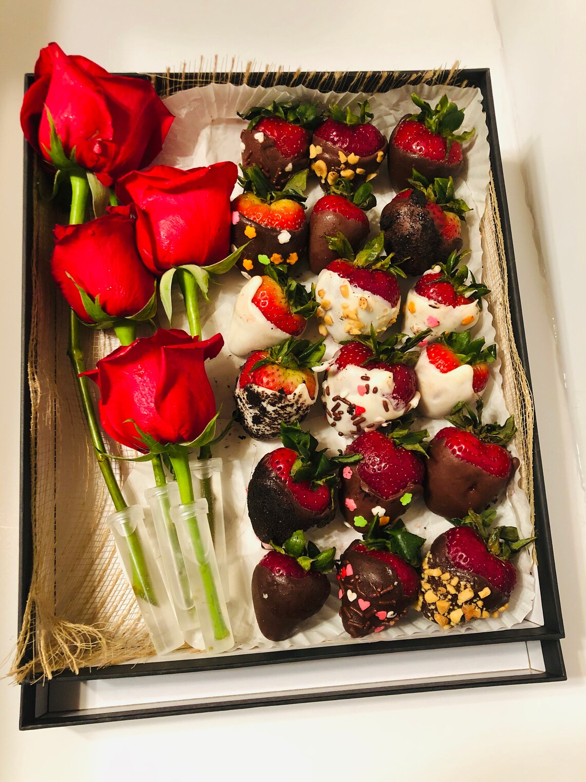 Chocolate covered strawberries gift box set Local delivery Etsy