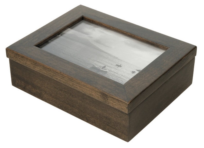 Hinged Keepsake Box with 5x7 Picture Frame Lid Etsy
