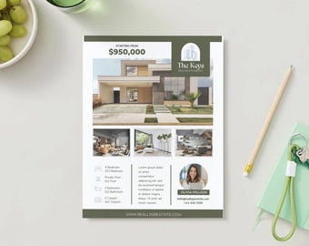 House Offer Flyer Template | Real Estate Listing | Editable Canva Marketing Flyer